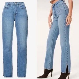 Good American Good Boy ankle split jeans